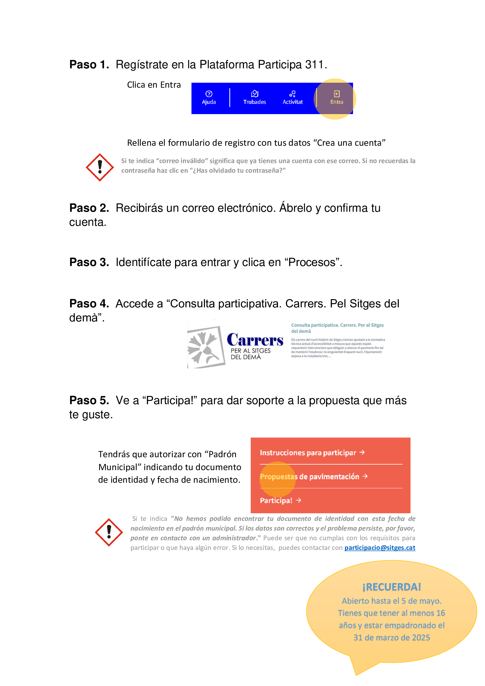 INSTRUCCIONES PARA PARTICIPAR